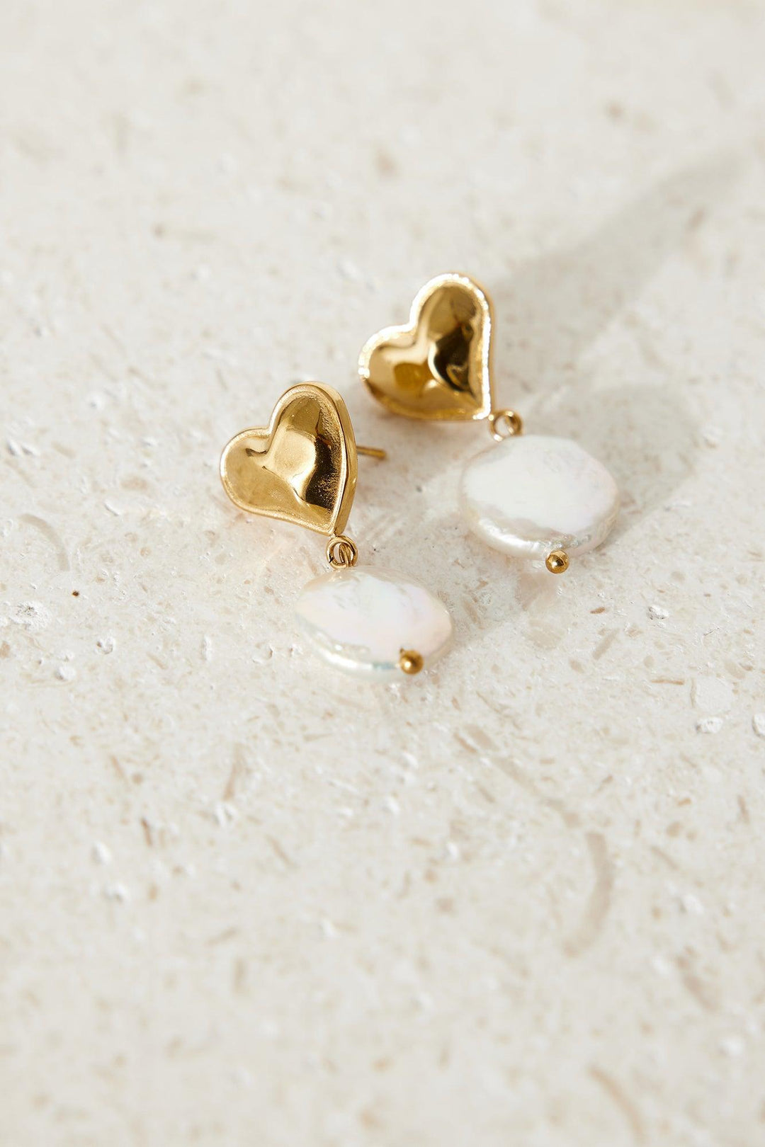 18k Gold Plated Love Me More Earrings Gold - MAISON EMILY