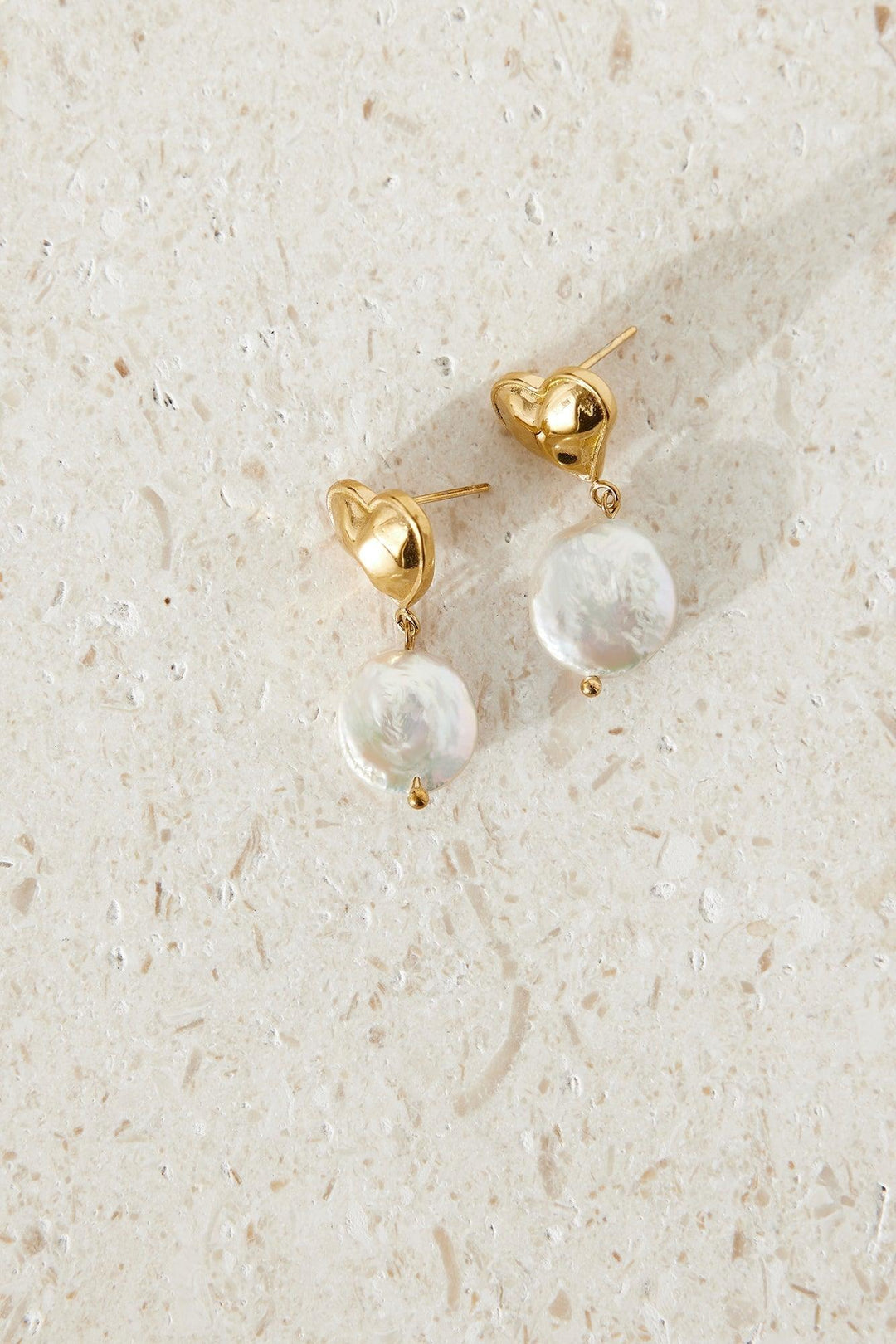 18k Gold Plated Love Me More Earrings Gold - MAISON EMILY