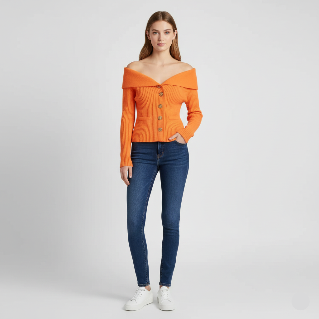 Ivy | Wide collar cardigan