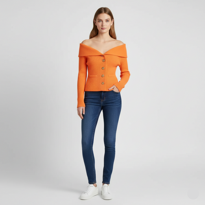 Ivy | Wide collar cardigan