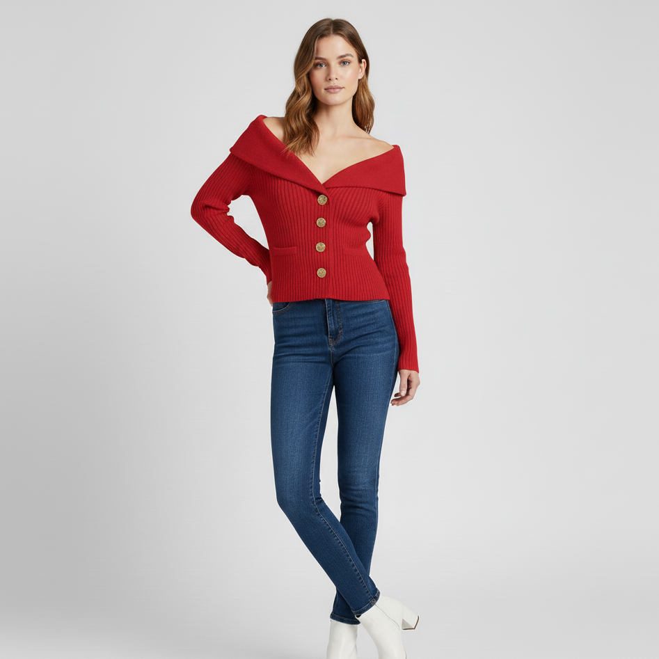 Ivy | Wide collar cardigan