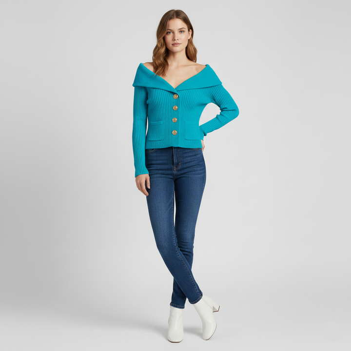 Ivy | Wide collar cardigan