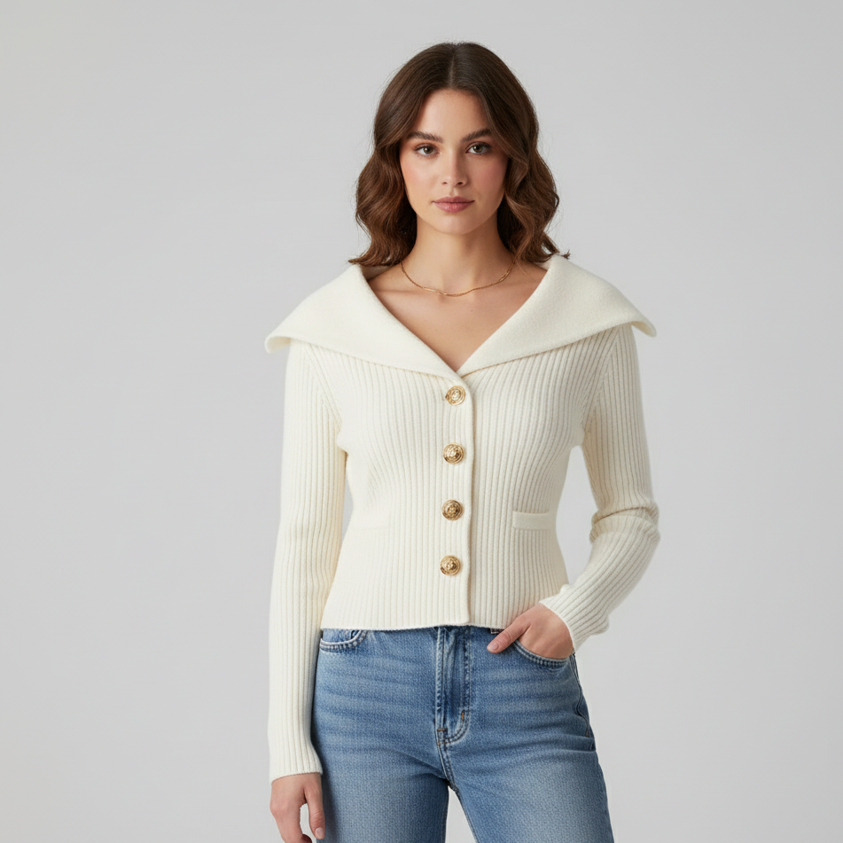 Ivy | Wide collar cardigan