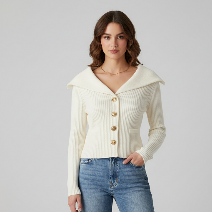 Ivy | Wide collar cardigan