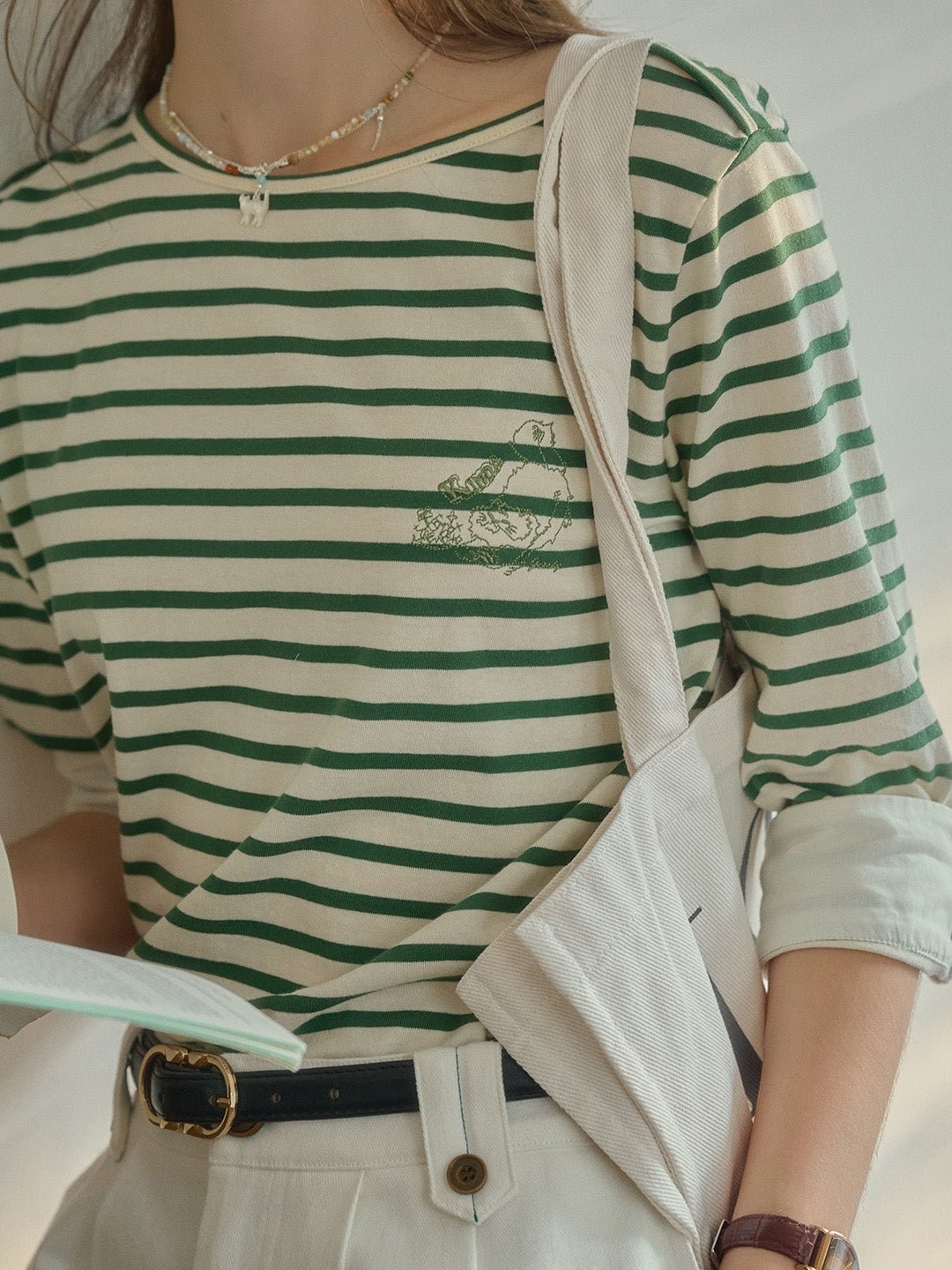 Aika | Round Neck Striped Top - MAISON EMILY