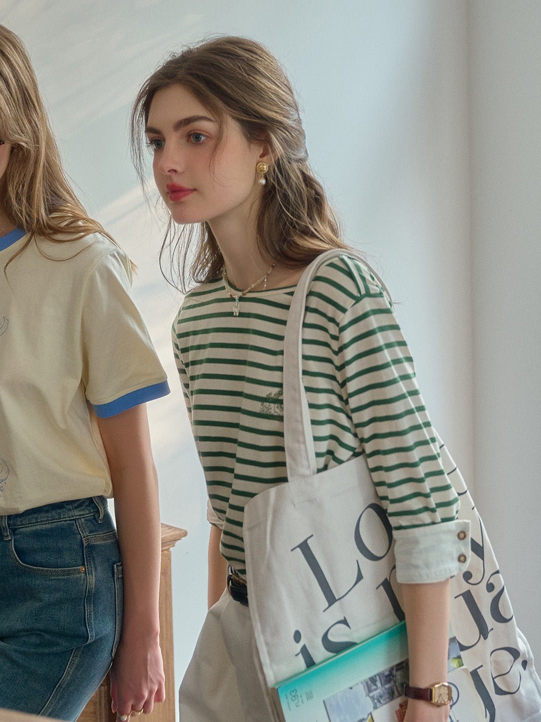 Aika | Round Neck Striped Top - MAISON EMILY