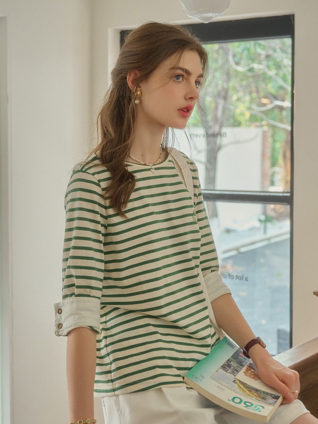 Aika | Round Neck Striped Top - MAISON EMILY