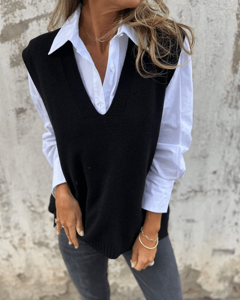 Charlotte | Knit Sweater Vest - MAISON EMILY