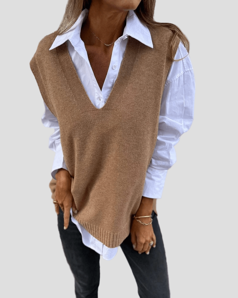 Charlotte | Knit Sweater Vest - MAISON EMILY