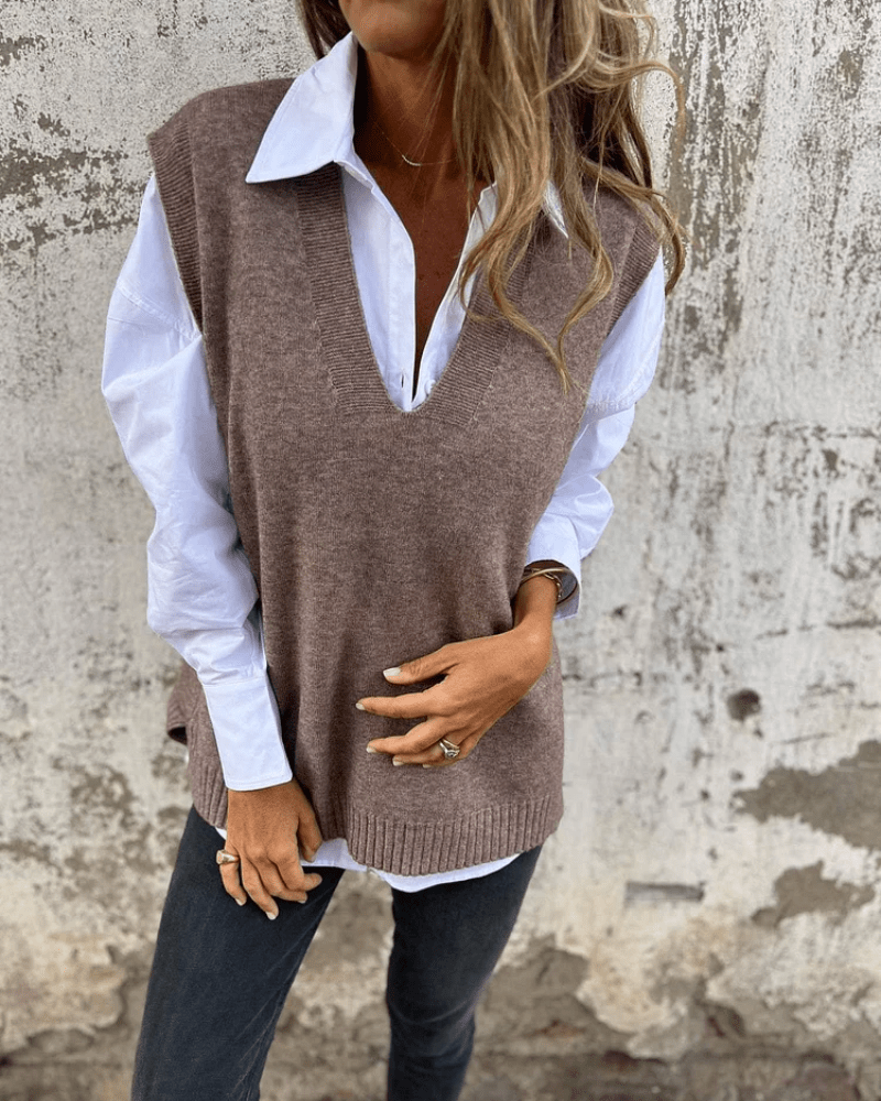 Charlotte | Knit Sweater Vest - MAISON EMILY