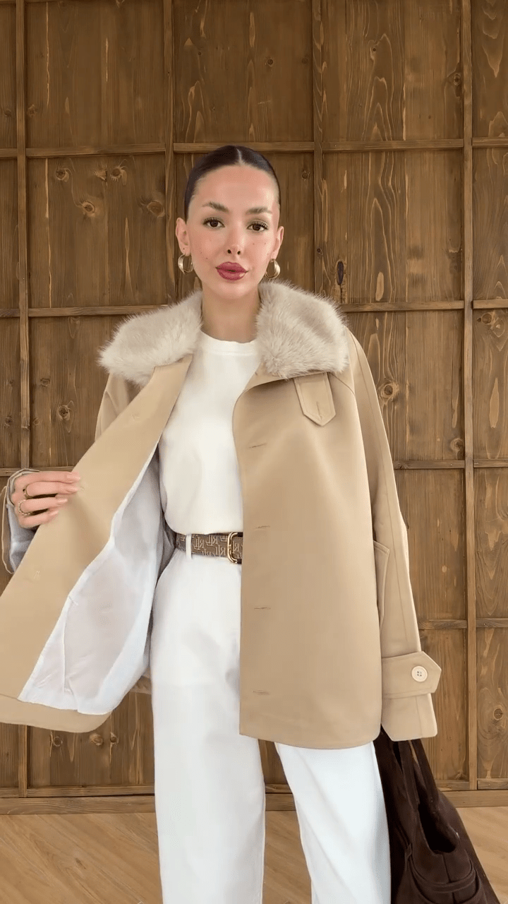 Chloe | Faux Fur Collar Coat - MAISON EMILY