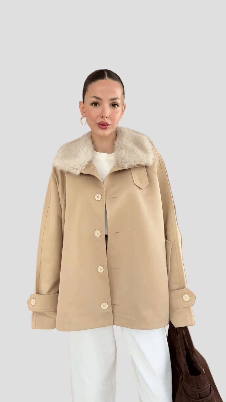 Chloe | Faux Fur Collar Coat - MAISON EMILY