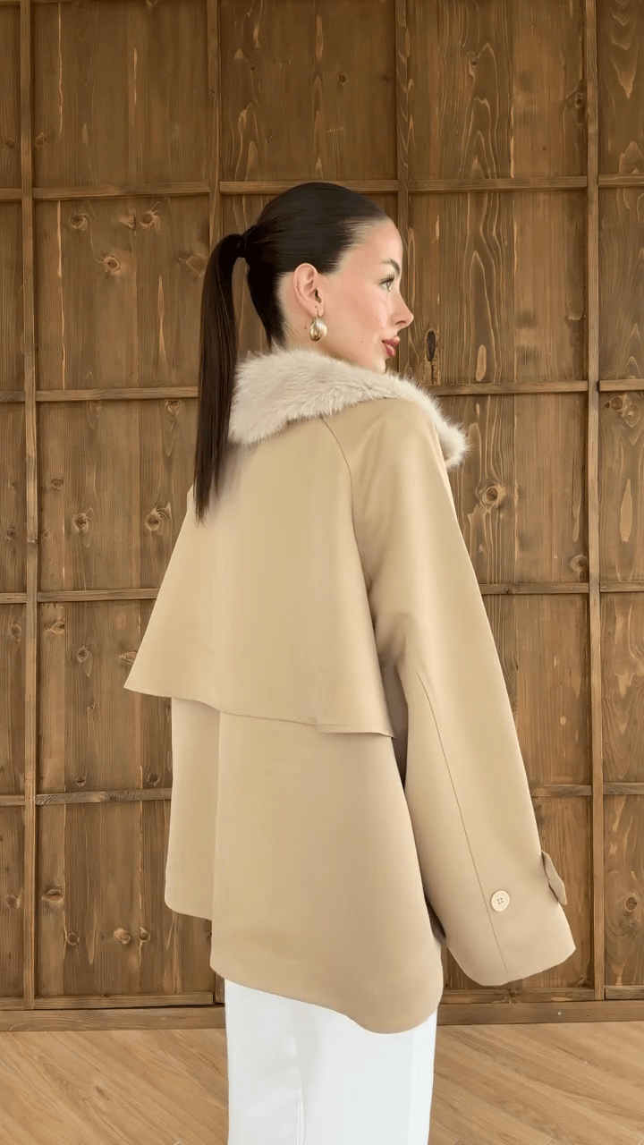 Chloe | Faux Fur Collar Coat - MAISON EMILY