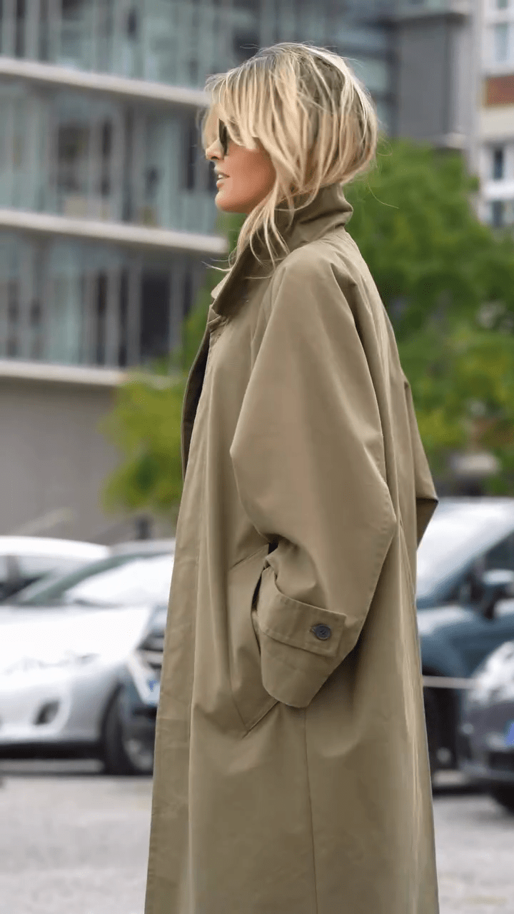 Diana | Olive green trench coat - MAISON EMILY