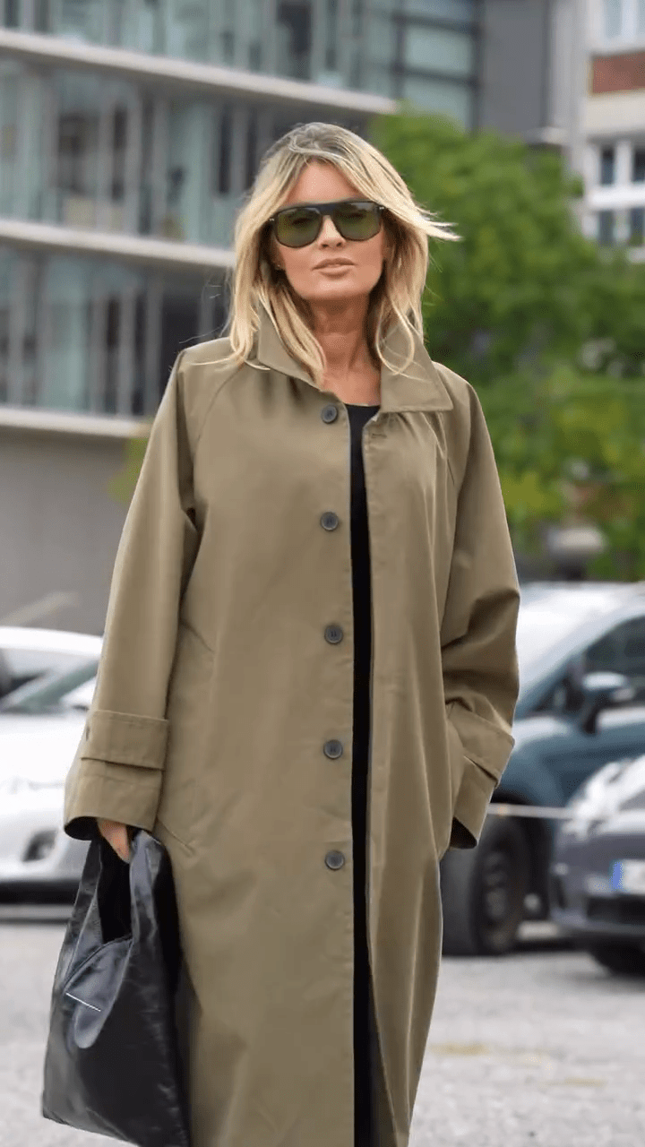 Diana | Olive green trench coat - MAISON EMILY