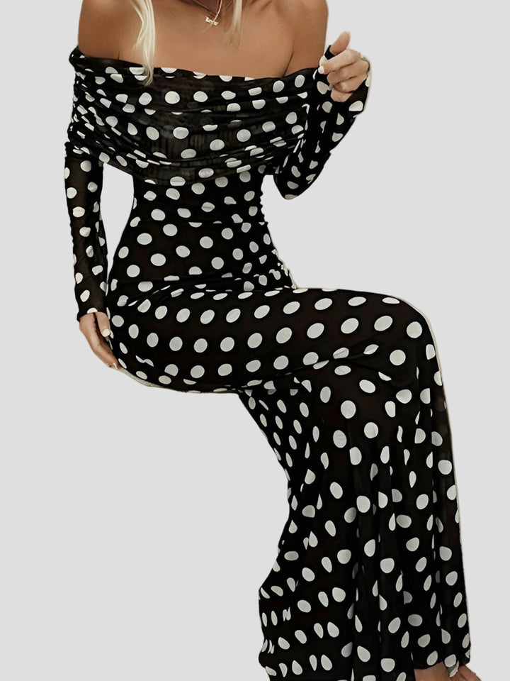 Ellie | Polka Dot Long Dress - MAISON EMILY