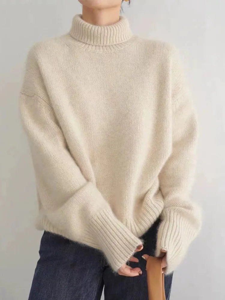 Emily | High - Neck Cashmere Sweater - MAISON EMILY