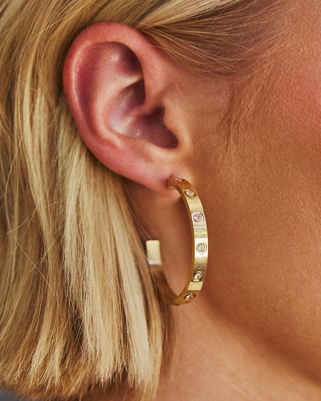 Endless Love | Rhinestone Studded Hoops - MAISON EMILY