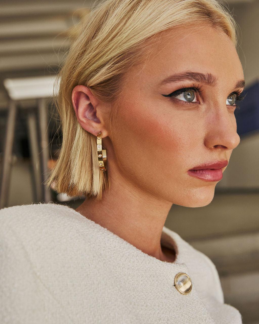 Endless Love | Rhinestone Studded Hoops - MAISON EMILY