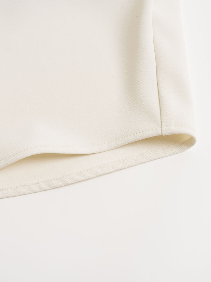 Flora | Vintage Double Breasted Colorblock Collar Blouse - MAISON EMILY