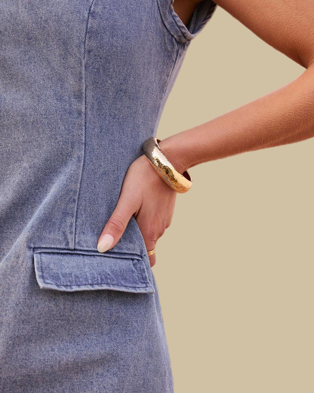 Gracie | Chunky 18K Gold Bangle - MAISON EMILY