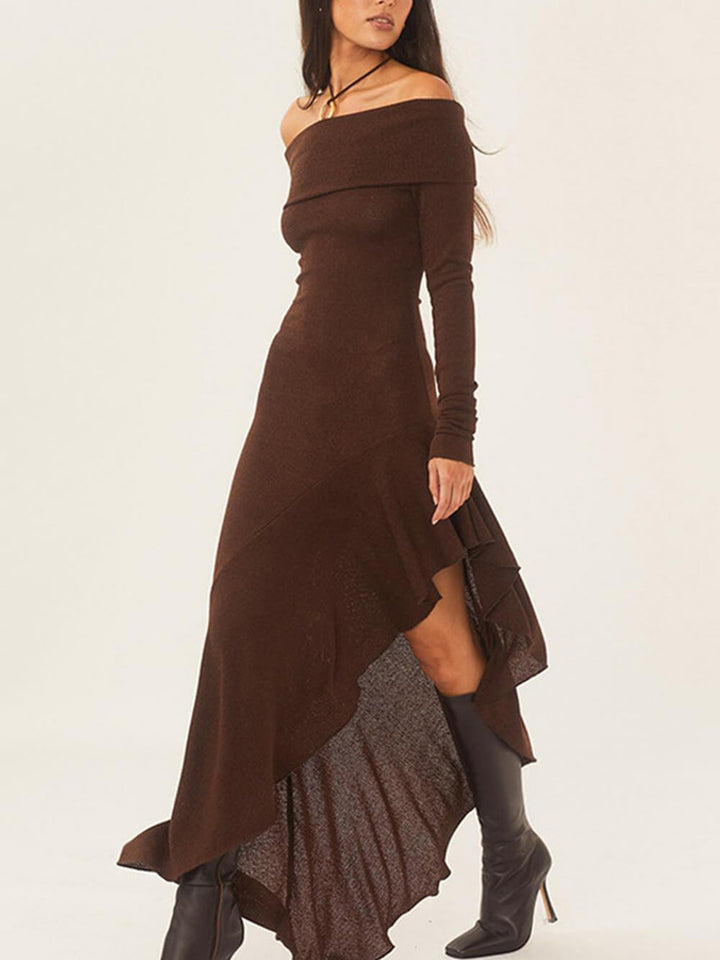 Ivy | Bateau Neck Long Sleeve Maxi Dress - MAISON EMILY