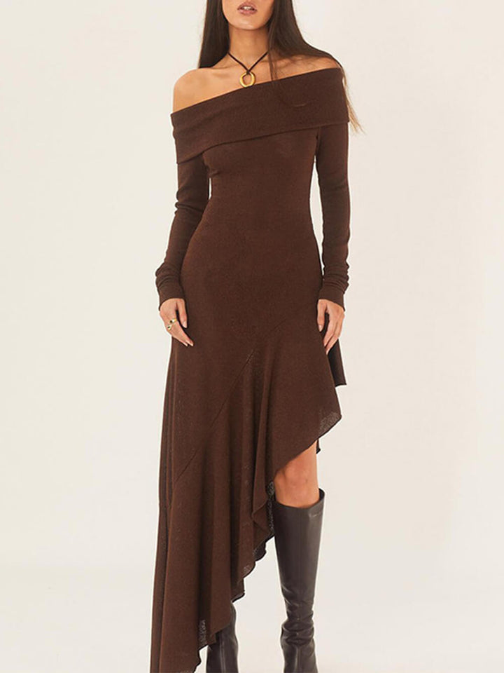 Ivy | Bateau Neck Long Sleeve Maxi Dress - MAISON EMILY