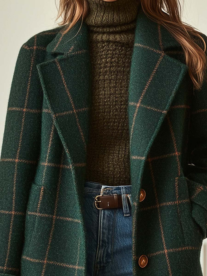 Juliette | Retro Plaid Tweed Coat