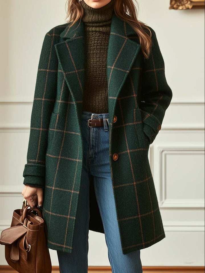 Juliette | Retro Plaid Tweed Coat