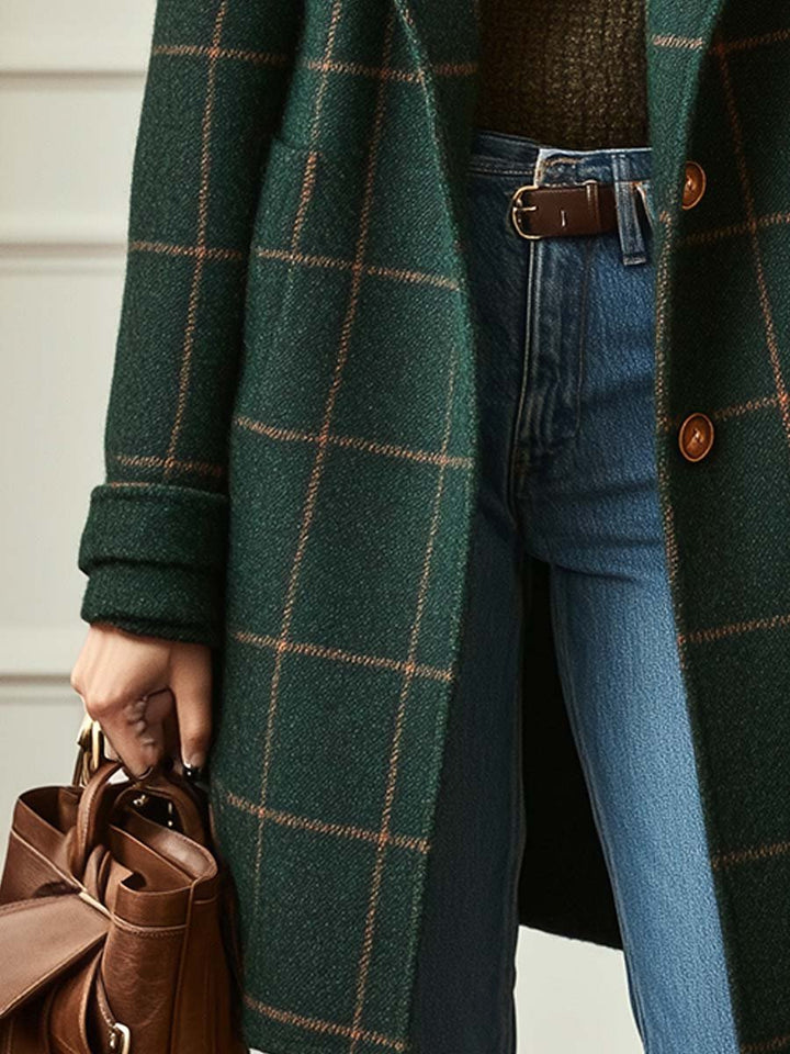 Juliette | Retro Plaid Tweed Coat
