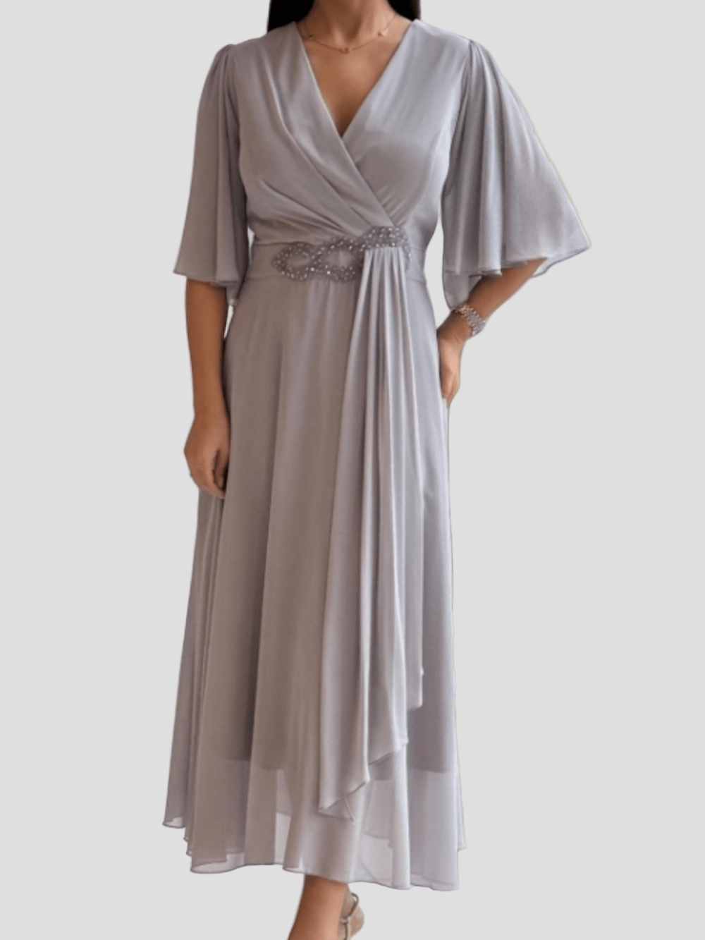 Lada | chiffon maxi dress - MAISON EMILY