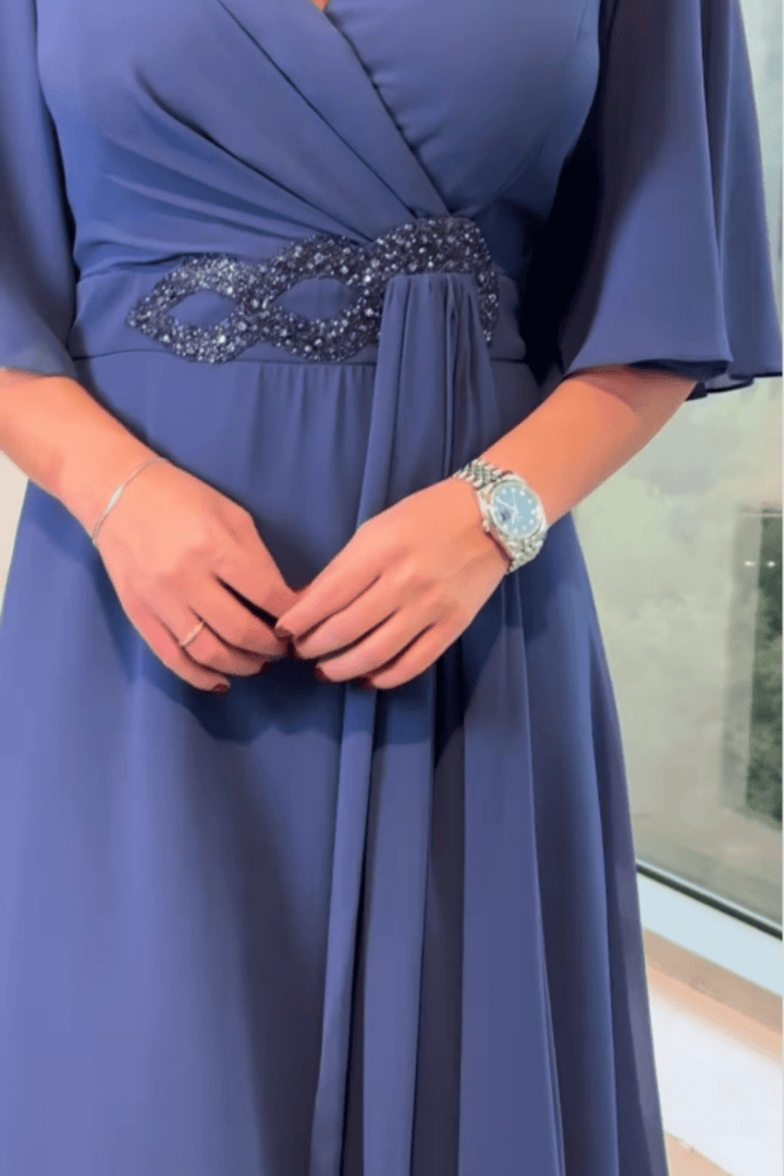 Lada | chiffon maxi dress - MAISON EMILY