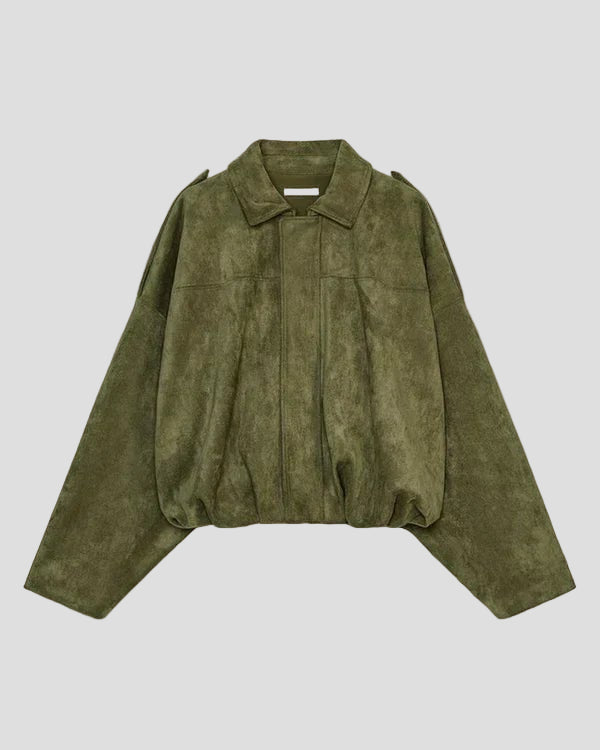 Lumiere | Faux Suede Bomber Jacket - MAISON EMILY