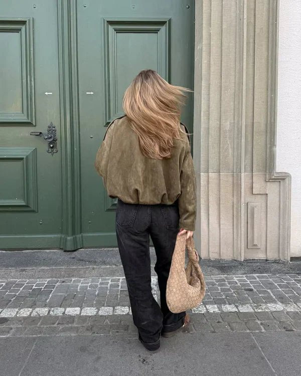 Lumiere | Faux Suede Bomber Jacket - MAISON EMILY