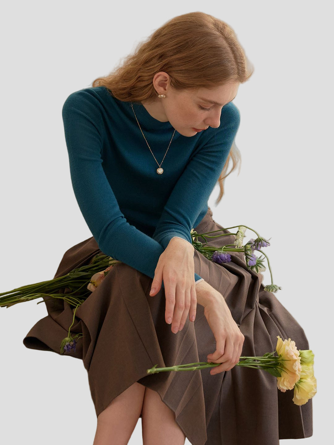 Marie | 100% Wool Half Turtleneck Slim Fit Solid Sweater - MAISON EMILY