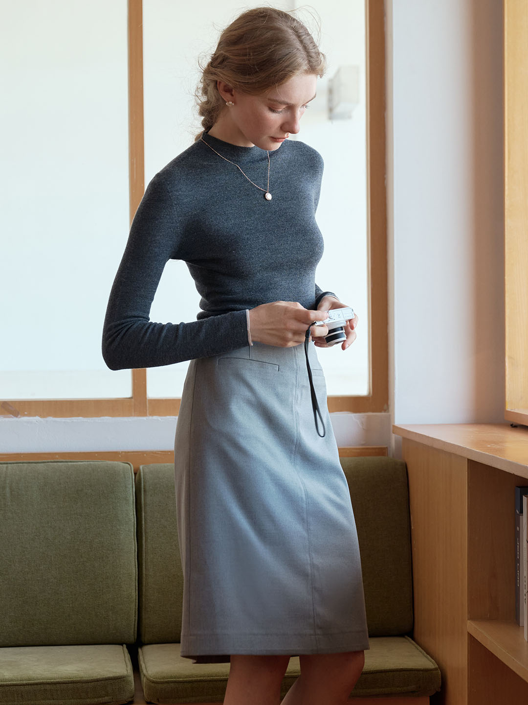 Marie | 100% Wool Half Turtleneck Slim Fit Solid Sweater - MAISON EMILY