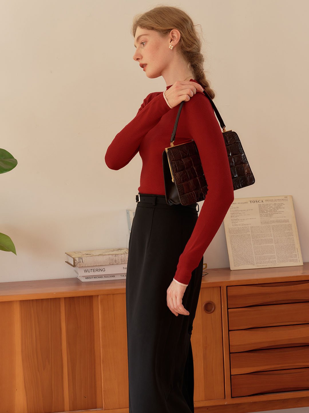 Marie | 100% Wool Half Turtleneck Slim Fit Solid Sweater - MAISON EMILY