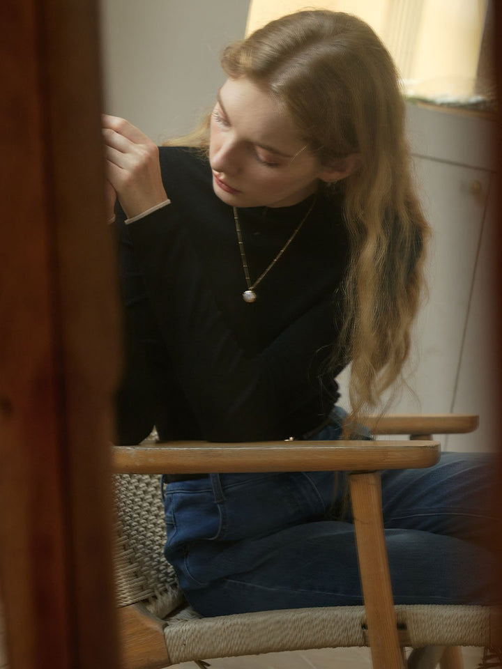 Marie | 100% Wool Half Turtleneck Slim Fit Solid Sweater - MAISON EMILY