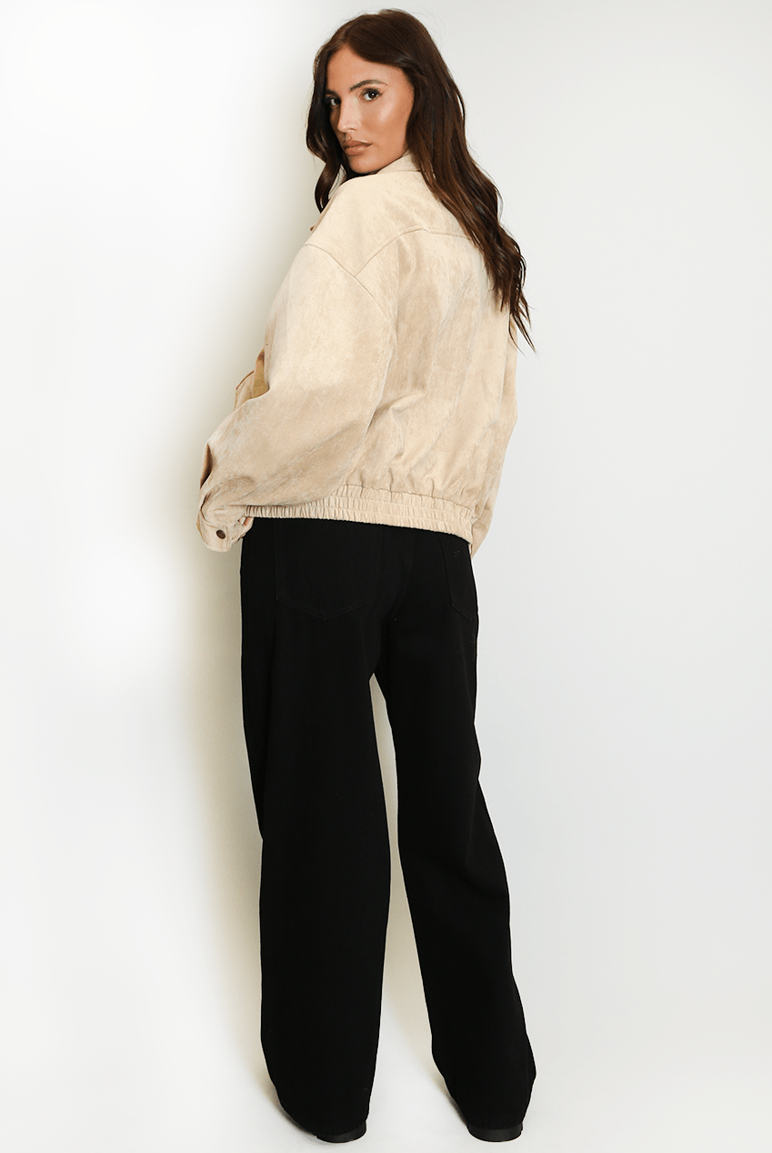 Mia | Suede Bomber Jacket - MAISON EMILY