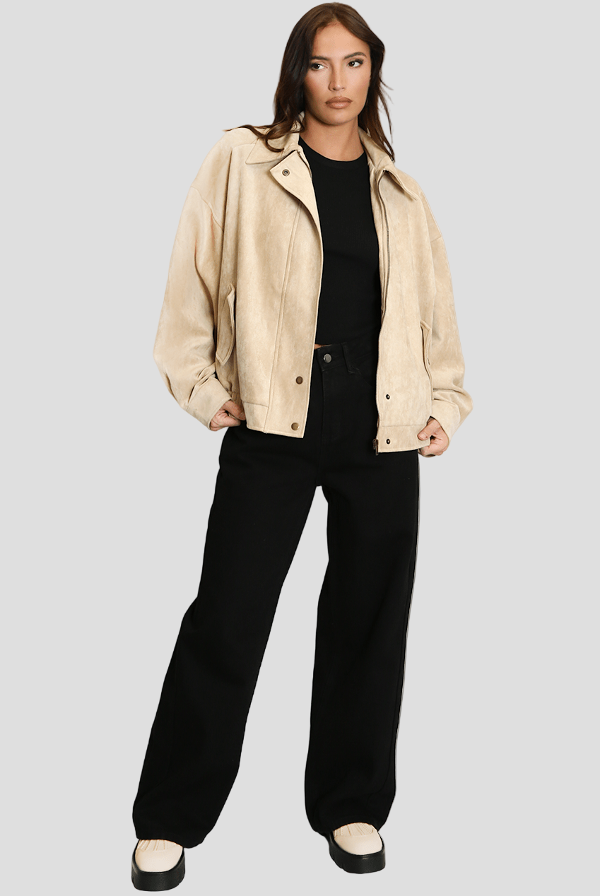 Mia | Suede Bomber Jacket - MAISON EMILY