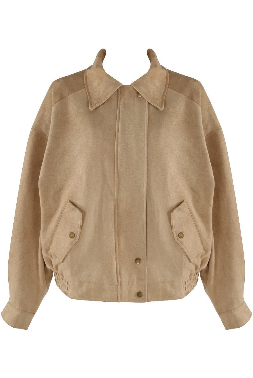 Mia | Suede Bomber Jacket - MAISON EMILY