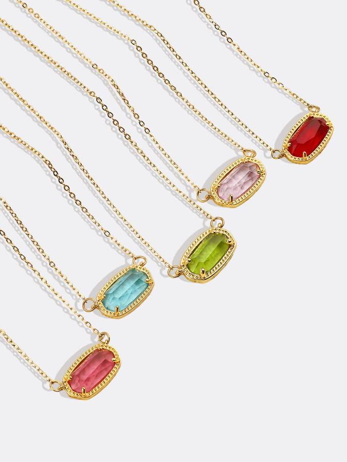 Oval Birthstone | 18K Gold Plated Pendant Necklace - MAISON EMILY