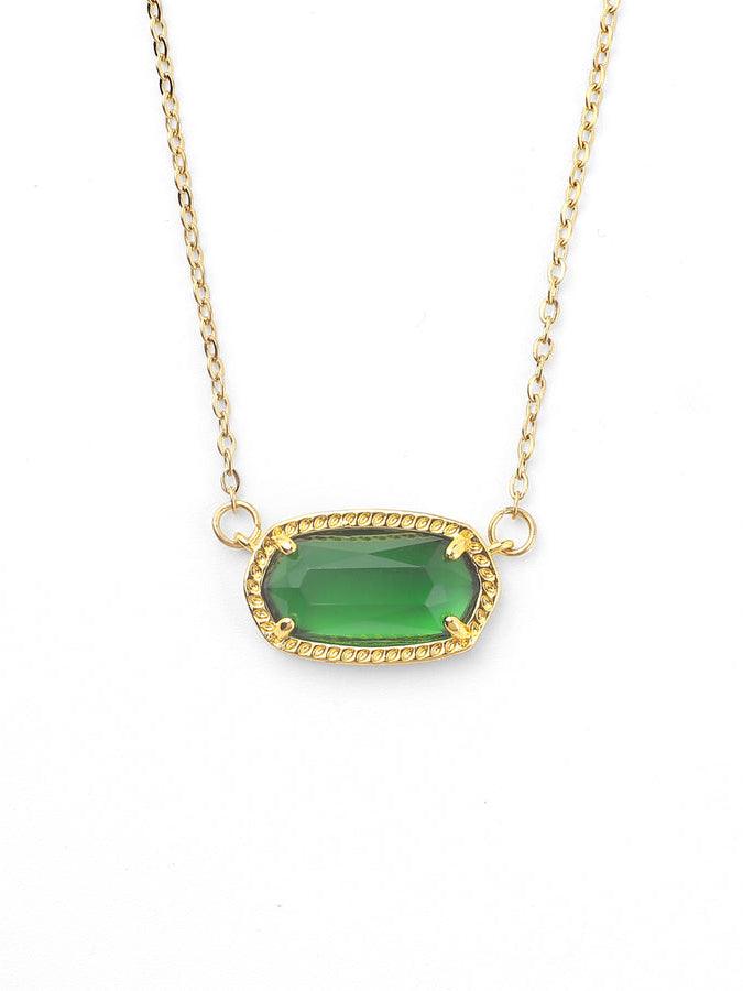 Oval Birthstone | 18K Gold Plated Pendant Necklace - MAISON EMILY