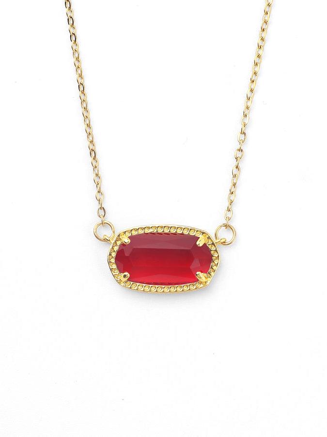 Oval Birthstone | 18K Gold Plated Pendant Necklace - MAISON EMILY