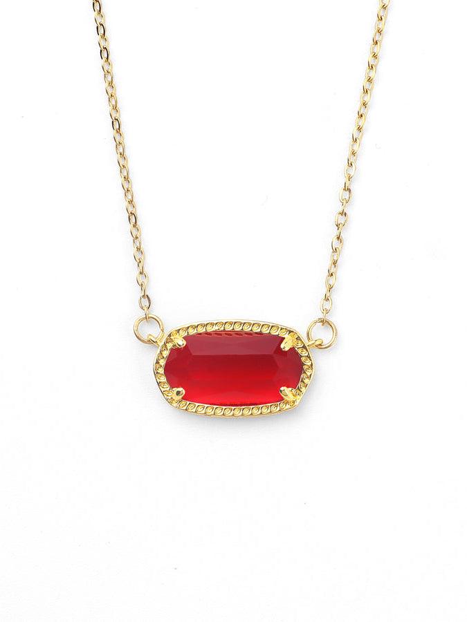 Oval Birthstone | 18K Gold Plated Pendant Necklace - MAISON EMILY
