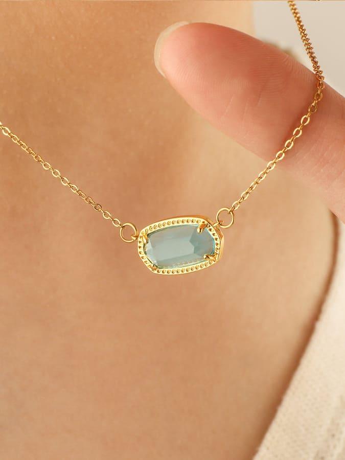 Oval Birthstone | 18K Gold Plated Pendant Necklace - MAISON EMILY