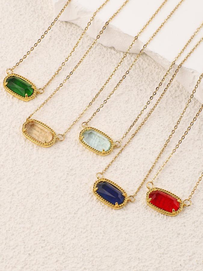 Oval Birthstone | 18K Gold Plated Pendant Necklace - MAISON EMILY