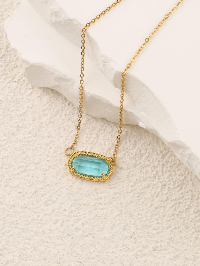 Oval Birthstone | 18K Gold Plated Pendant Necklace - MAISON EMILY