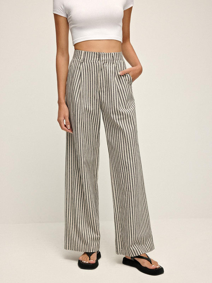 Penelope | High - Waist Long Pants - MAISON EMILY
