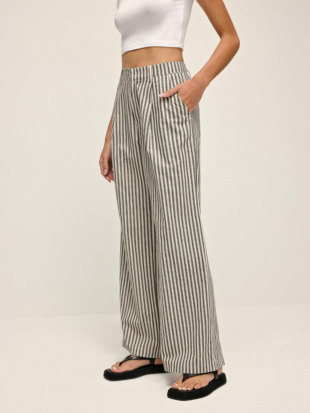Penelope | High - Waist Long Pants - MAISON EMILY